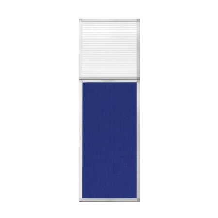 Versare Hush Panel Configurable Cubicle Partition 2' x 6' W/ Window Royal Blue Fabric Clear Fluted Window 1852205-1